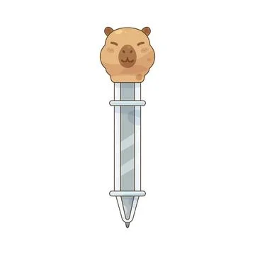 Capybara mechanical pen Stock Illustration