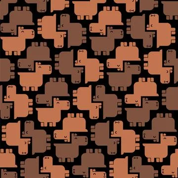 Capybara pattern seamless. Capybaras background. Ornament of kids fabric Stock Illustration