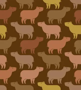 Capybara Pattern seamless. guinea pig Background. Baby fabric texture Stock Illustration