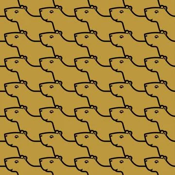 Capybara Pattern seamless. guinea pig Background. Baby fabric texture Stock Illustration