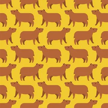 Capybara Pattern seamless. guinea pig Background. Baby fabric texture Stock Illustration