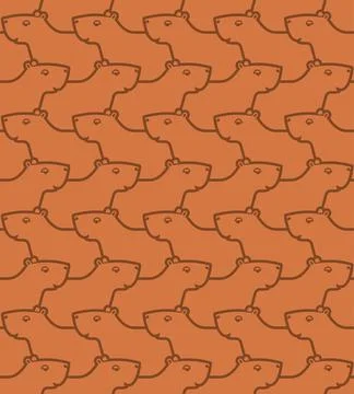 Capybara Pattern seamless. guinea pig Background. Baby fabric texture Stock Illustration