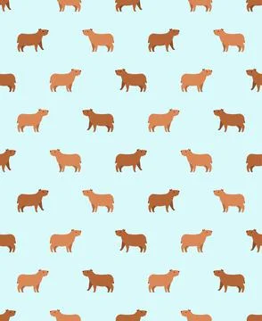 Capybara Pattern seamless. guinea pig Background. Baby fabric texture Stock Illustration
