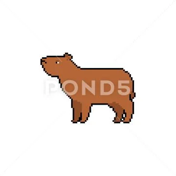 Capybara Pixel art. 8 bit guinea pig. pixelated Vector illustration ...