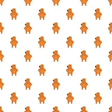 Capybara seamless pattern creating a repeating animal background 스톡 일러스트