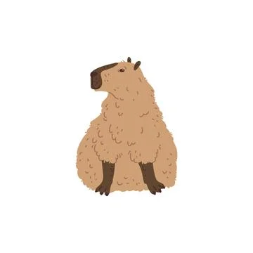 Capybara vector art is perfect for children's parties and design projects. Stock Illustration