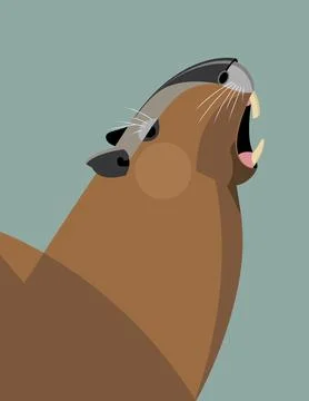 Capybara yawns Stock Illustration