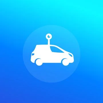Car with 360 camera, vector icon Stock Illustration