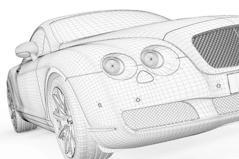 Car 3D model Stock Illustration