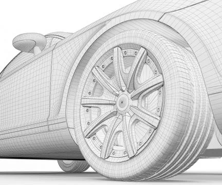 Car 3D model Stock Illustration