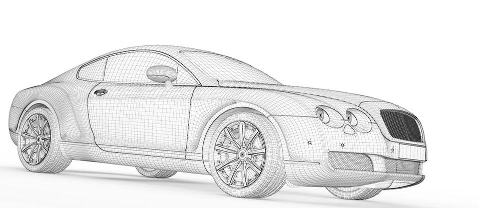 Car 3D model Stock Illustration