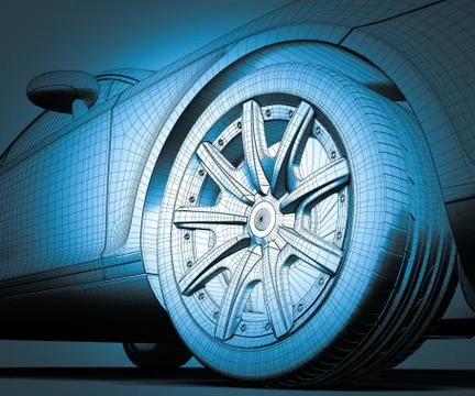 Car 3D model Illustrazione stock