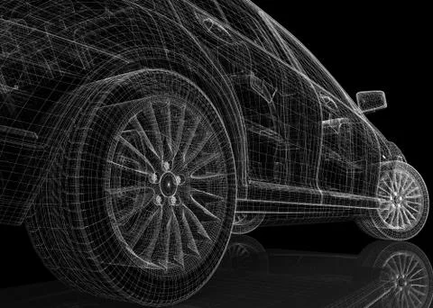 Car 3D model Stock Illustration