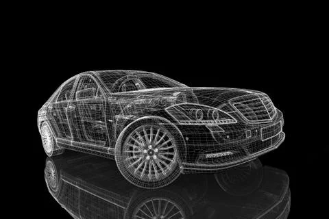 Car 3D model Stock Illustration