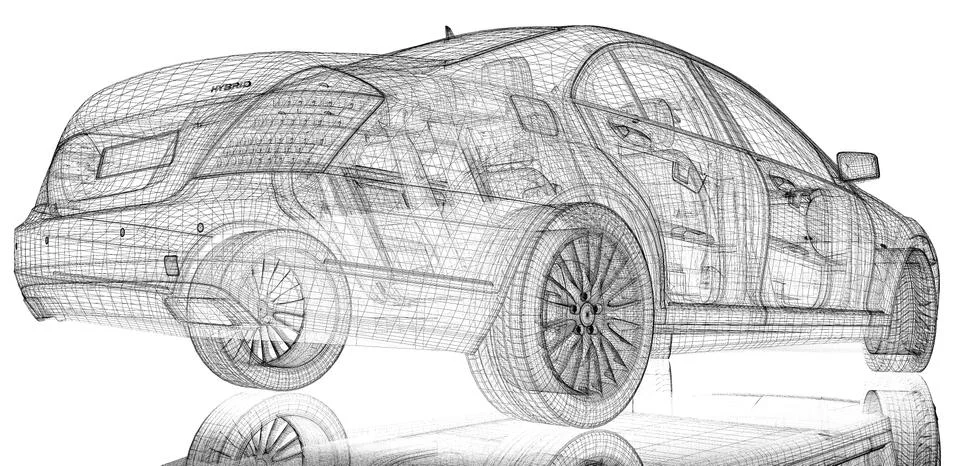 Car 3D model Stock Illustration