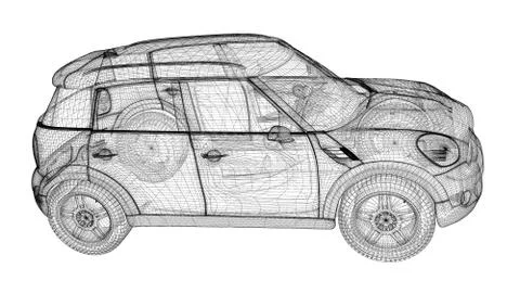 Car 3D model Stock Illustration