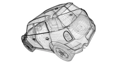 Car 3D model Stock Illustration
