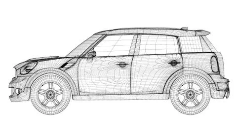 Car 3D model Stock Illustration