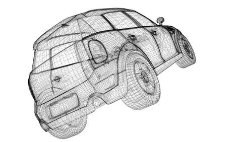Car 3D model Stock Illustration