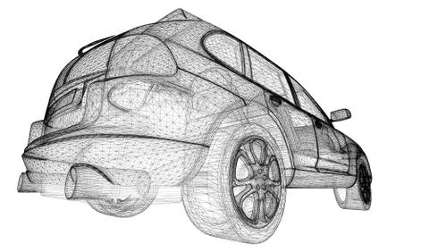Car 3D model Stock Illustration