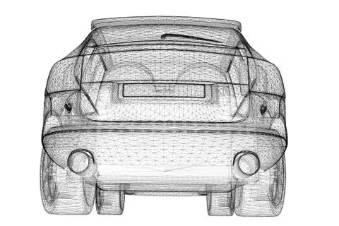 Car 3D model Stock Illustration