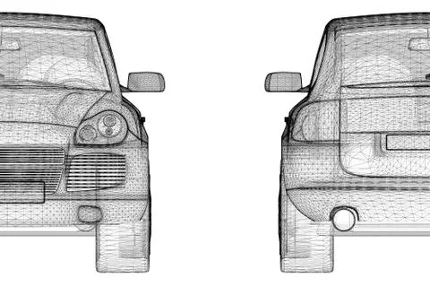 Car 3D model Illustrazione stock