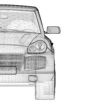 Car 3D model Stock Illustration