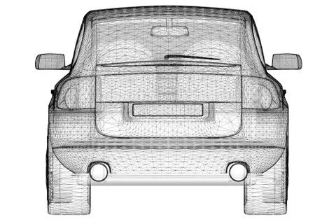 Car 3D model Stock Illustration