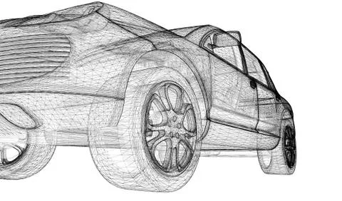 Car 3D model Stock Illustration