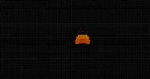 Car in 3d simulation interface for autonomous car or navigation technology Stock Footage 255448307