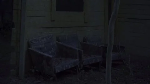 Car abandoned in the forest, tires, objects, horror, evening Stock Footage 271335614