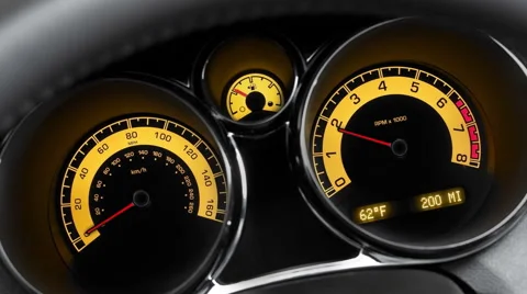 Car Acceleration. Vehicle Dashboard Stock Footage 49981149