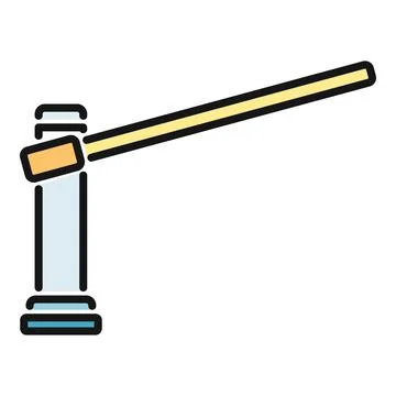 Car access barrier icon closing road checkpoint Stock Illustration