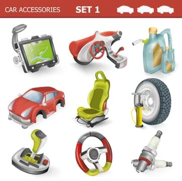 Car accessories Stock Illustration
