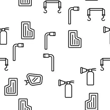Car Accessories Tool Vector Seamless Pattern 스톡 일러스트