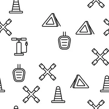 Car Accessories Tool Vector Seamless Pattern Stock Illustration