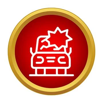 Car accident collision icon with broken windshield Stock Illustration