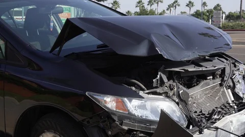 Car accident damaged bumper Stock Footage 124443281