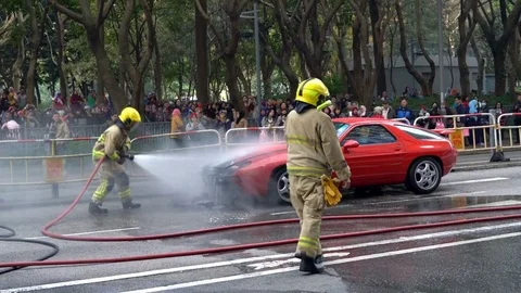 Car Accident on Fire Stock Footage 78569368