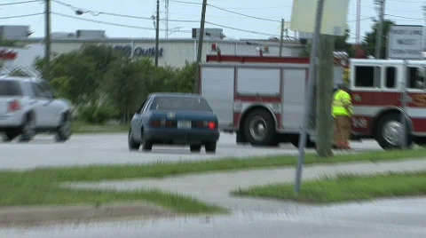 At A Car Accident Stock Footage