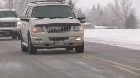 Car accident in freezing rain storm Stock Footage 46693783