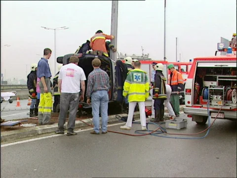 Car accident on highway Stock Footage 655372