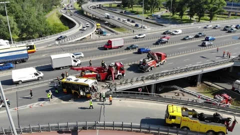 Car accident on the highway Stock Footage 134421331
