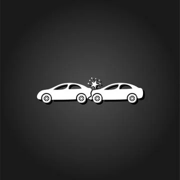 Car accident icon flat Stock Illustration