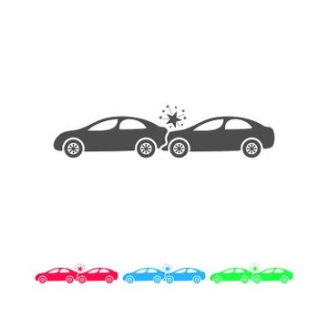Car accident icon flat 库存插图