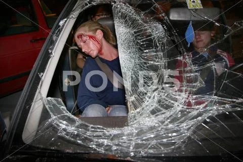 Car accident insurance dark discomfort emergency Stock Photos