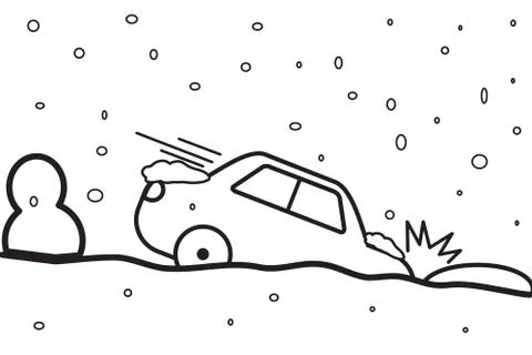 Car accident line easy design. Stock Illustration