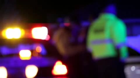 Car Accident at Night Stock Footage