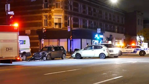 Car accident at night Stock Footage 99874816