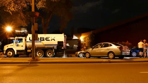Car accident at night Video stock 116100133